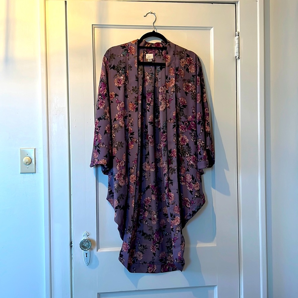 a new day purple floral OSFM cover up